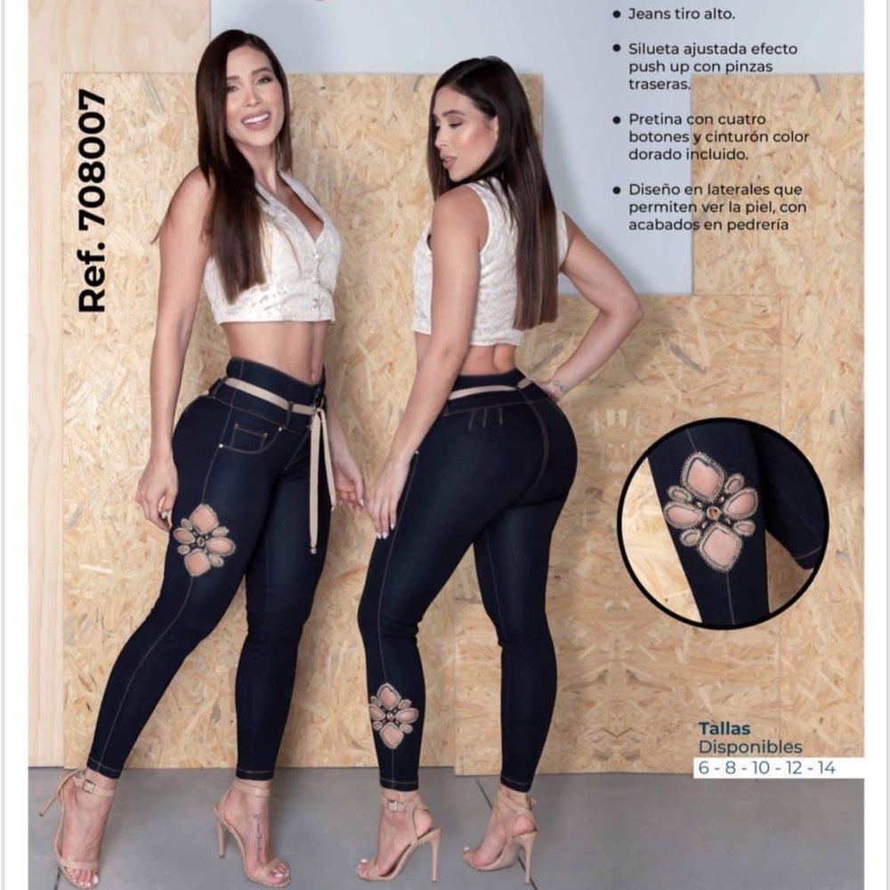 🇨🇴LUJURIA JEANS, Sexy Colombian Butt Lift High Waist Embroidery Skinny Jeans